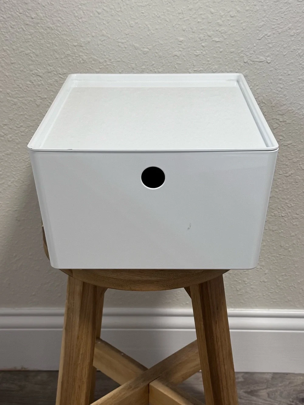 IKEA KUGGIS Storage Box with Lid White Minimalist Home Office Organizer